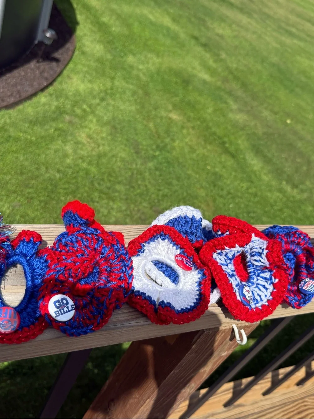 Handmade Bundle of 13 Buffalo  Crochet Hair Scrunchies - Team Style